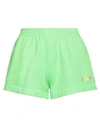 Mc2 Saint Barth Woman Shorts & Bermuda Shorts Acid Green Size S Cotton