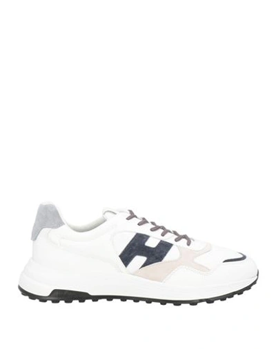 Hogan Man Sneakers White Size 11 Soft Leather, Textile Fibers