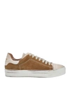 Baldinini Man Sneakers Brown Size 7 Leather, Textile Fibers In Brown