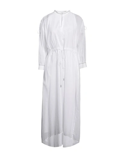 Peserico Woman Midi Dress White Size 10 Cotton