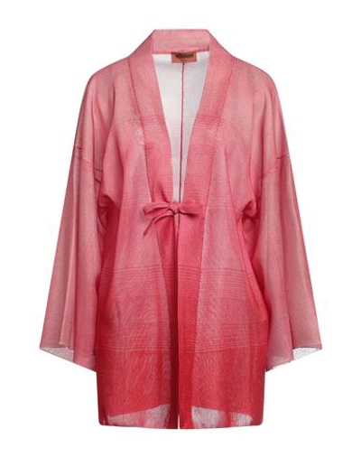 Missoni Woman Cardigan Coral Size Xs Viscose, Polyester In Red