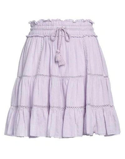 ISABEL MARANT ÉTOILE MARANT ÉTOILE WOMAN MINI SKIRT LILAC SIZE 8 COTTON, LINEN, VISCOSE