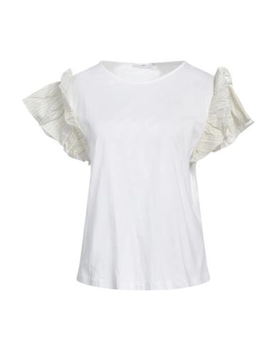 High Woman T-shirt White Size L Cotton