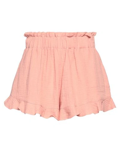 Pnk Ruffled Cotton Shorts In Pink