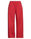 Another Label Woman Pants Red Size 4 Cotton, Elastane