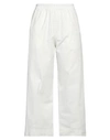 Another Label Woman Pants White Size 6 Cotton, Elastane