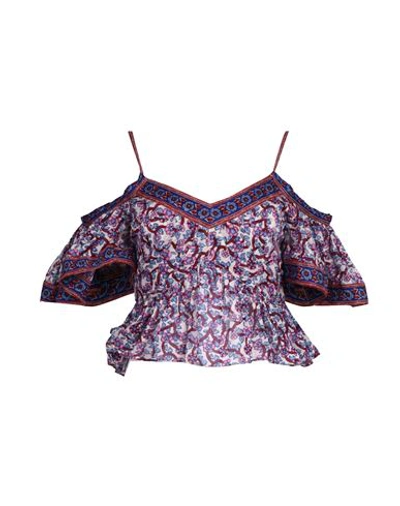 ISABEL MARANT ÉTOILE MARANT ÉTOILE WOMAN TOP BRIGHT BLUE SIZE 8 COTTON