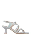 Zinda Woman Sandals Silver Size 10 Leather In Silver