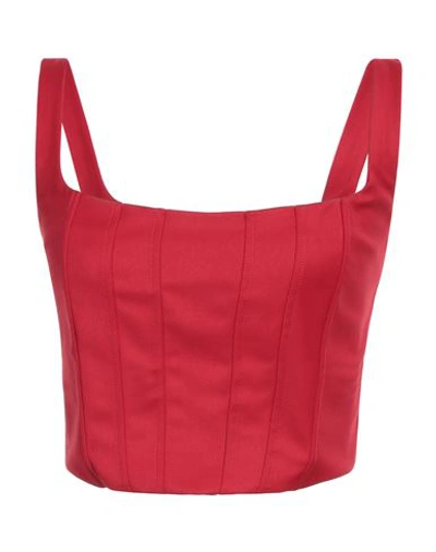 Pinko Woman Top Red Size L Polyester, Viscose, Elastane