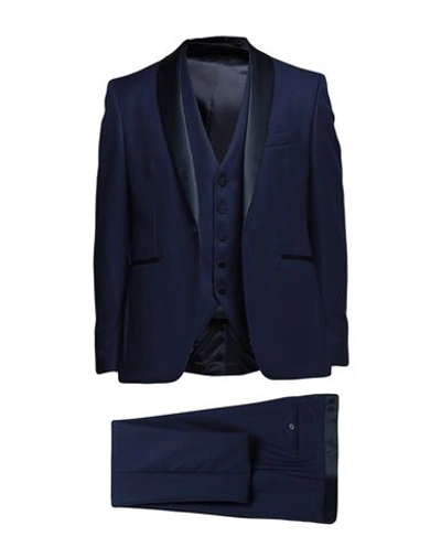 Tagliatore Man Suit Blue Size 40 Virgin Wool, Silk