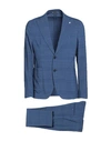 Manuel Ritz Man Suit Blue Size 44 Virgin Wool, Polyester, Elastane In Blue