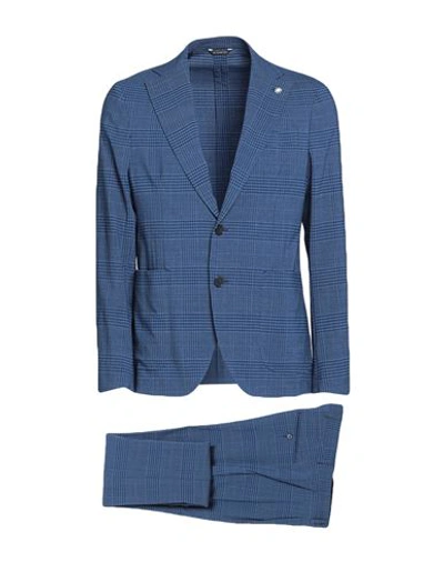 Manuel Ritz Man Suit Blue Size 44 Virgin Wool, Polyester, Elastane