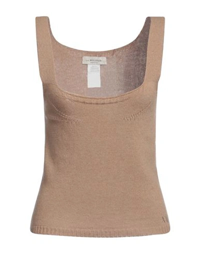 Anna Molinari Woman Top Camel Size S Wool, Viscose, Polyamide, Cashmere In Beige