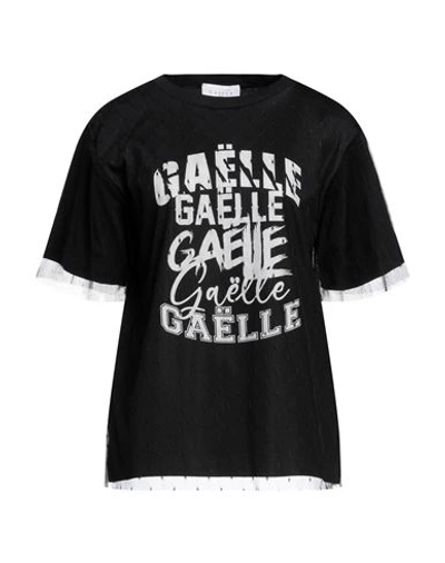 Gaelle Paris Gaëlle Paris Woman T-shirt Black Size 8 Cotton, Polyester, Polyamide
