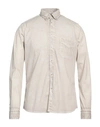 Ploumanac'h Man Shirt Taupe Size 15 ¾ Cotton, Elastane In Grey