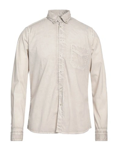 Ploumanac'h Man Shirt Taupe Size 15 ¾ Cotton, Elastane In Grey