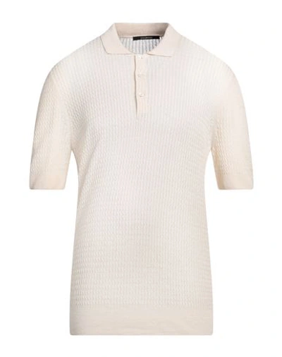 Tagliatore Man Sweater Cream Size 42 Linen, Cotton In White