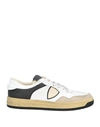 PHILIPPE MODEL PHILIPPE MODEL MAN SNEAKERS WHITE SIZE 9 LEATHER, TEXTILE FIBERS