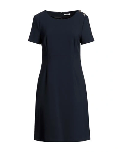 Peserico Woman Mini Dress Navy Blue Size 6 Polyester, Viscose, Cotton, Elastane