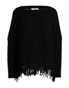 Le Streghe Woman Sweater Black Size Onesize Acrylic, Wool, Polyester