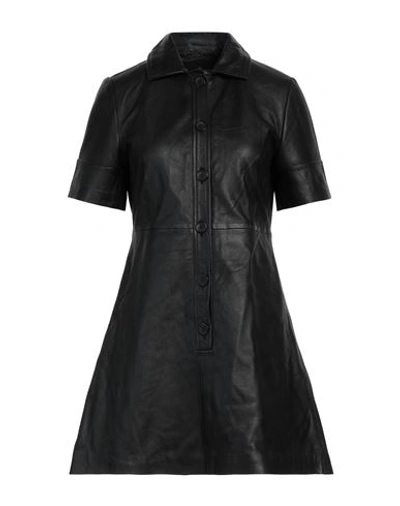 Muubaa Woman Mini Dress Black Size 12 Sheepskin
