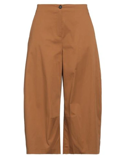 Neirami Woman Pants Camel Size L Cotton, Elastane In Beige