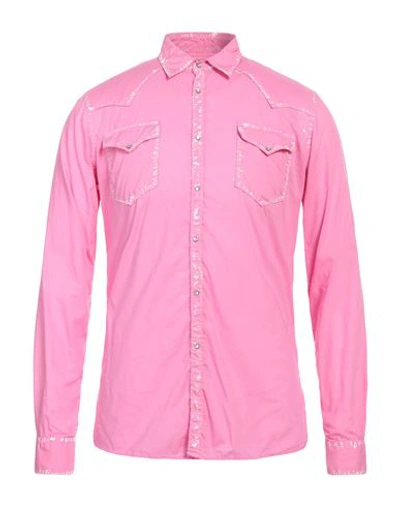 6167 Man Shirt Pink Size 17 Cotton
