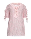 Babylon Woman Top Pink Size 6 Cotton, Viscose, Polyamide, Metallic Fiber