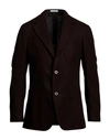 Boglioli Man Blazer Black Size 38 Wool, Silk In Brown