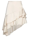 Soallure Woman Mini Skirt Beige Size 8 Polyester