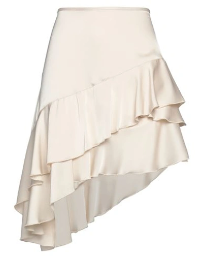 Soallure Woman Mini Skirt Beige Size 8 Polyester