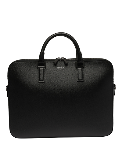 Serapian Slim Business Bag In Black