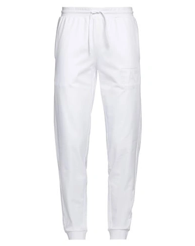 Ea7 Man Pants White Size Xxl Cotton, Elastane