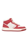 Hogan Woman Sneakers Red Size 10 Leather In Red