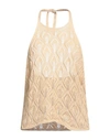 Daniele Fiesoli Woman Top Sand Size 3 Linen, Organic Cotton In Beige