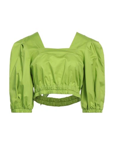 Shirtaporter Woman Top Green Size 10 Cotton
