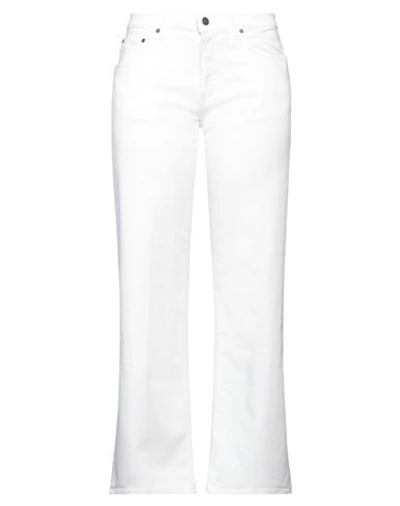 Dondup Woman Jeans White Size 32 Cotton, Elastomultiester, Elastane