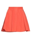 OLLA PARÈG OLLA PARÉG WOMAN MINI SKIRT ORANGE SIZE 6 POLYESTER