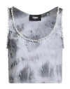 Fermas Woman Tank Top Grey Size M Cotton In Grey