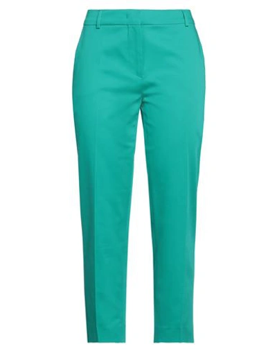 Max Mara Woman Pants Emerald Green Size 8 Cotton, Elastane In Green