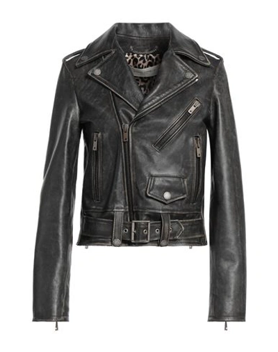 Golden Goose Woman Jacket Black Size 4 Bovine Leather