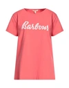 Barbour Woman T-shirt Coral Size 12 Cotton, Elastane In Red