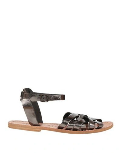 Sachet Woman Sandals Lead Size 10 Leather In Grey