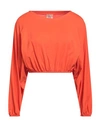 Même Road Woman T-shirt Orange Size 8 Cotton