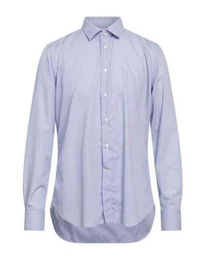 Brancaccio Man Shirt Blue Size 17 Cotton
