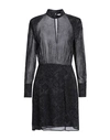 Dondup Woman Mini Dress Navy Blue Size 8 Viscose In Navy Blue