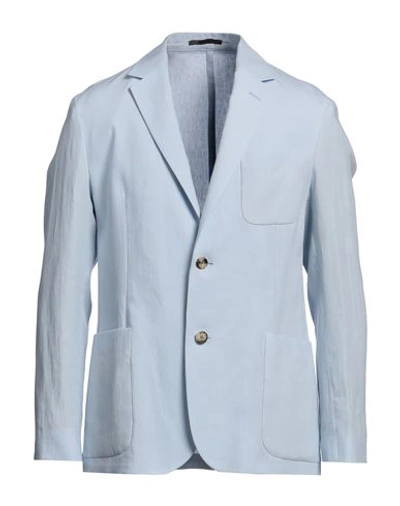 Paul Smith Man Blazer Sky Blue Size 42 Linen