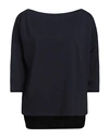 Snobby Sheep Woman T-shirt Navy Blue Size 10 Cotton, Elastane