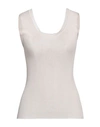 JUCCA JUCCA WOMAN TANK TOP CREAM SIZE S VISCOSE, POLYESTER