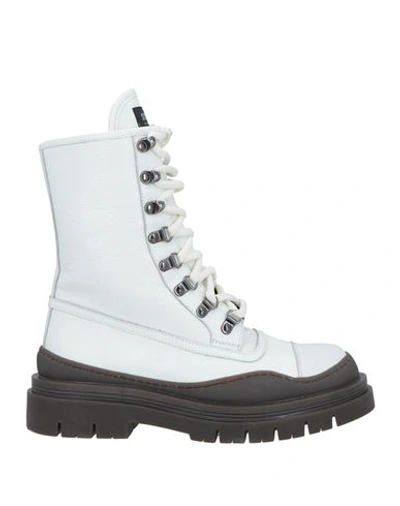 Stokton Woman Ankle Boots White Size 7 Leather